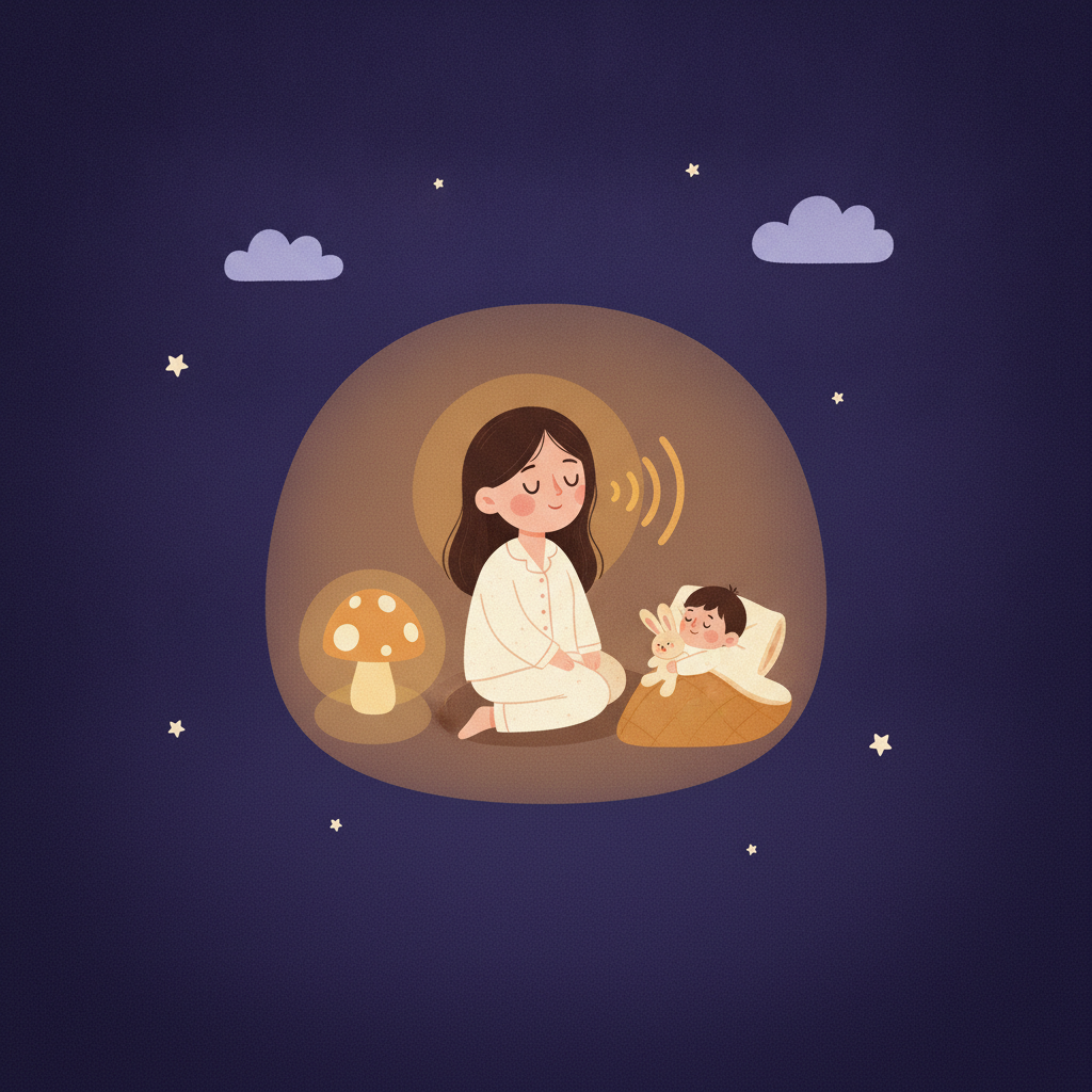 Mẹ kể chuyện cho bé đang ngủ dưới ánh đèn ấm — truyện audio kể cho bé trước giờ ngủ